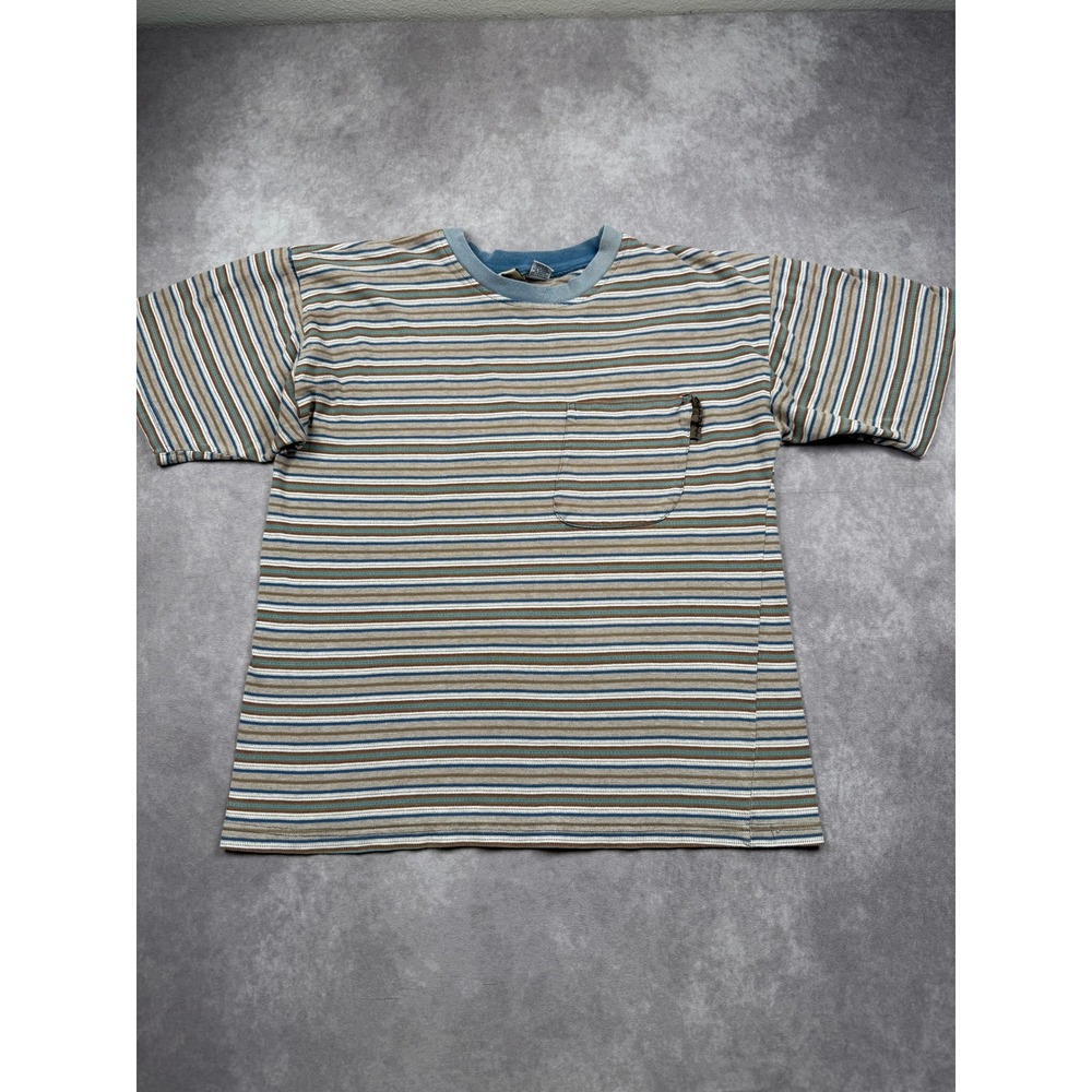 VTG Ocean Pacific OP The First Wave Striped Men L Shirt USA Surf Beach Summer
